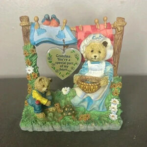 🌼❤🌼 Grandma! Paula's Cherished Treasures Teddy Bears Heart & Flowers Figurine